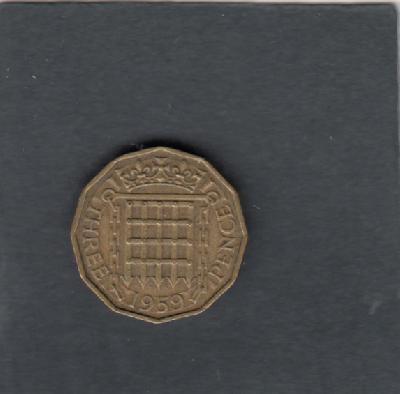 Beschrijving: 3 Pence ELIZABETH II